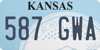 KS license plate 587GWA
