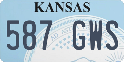 KS license plate 587GWS
