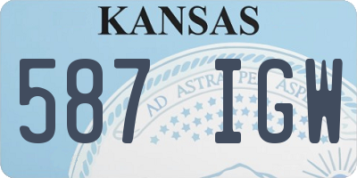 KS license plate 587IGW