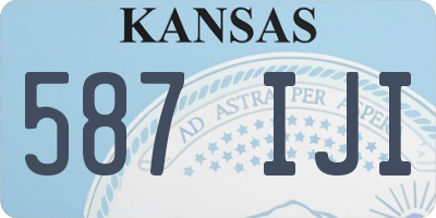 KS license plate 587IJI