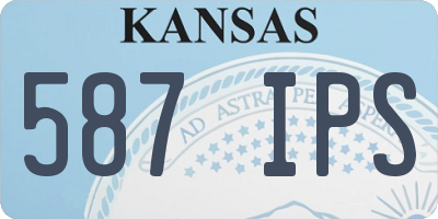 KS license plate 587IPS