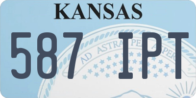 KS license plate 587IPT