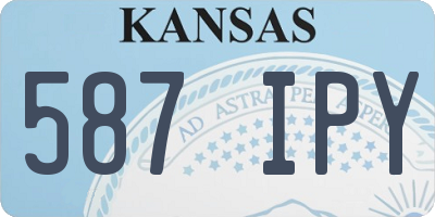 KS license plate 587IPY