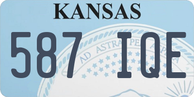 KS license plate 587IQE
