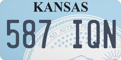 KS license plate 587IQN