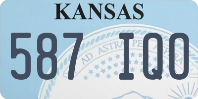 KS license plate 587IQO