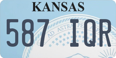 KS license plate 587IQR