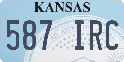 KS license plate 587IRC