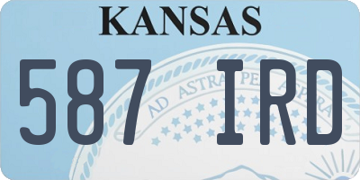 KS license plate 587IRD