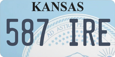 KS license plate 587IRE