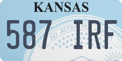 KS license plate 587IRF