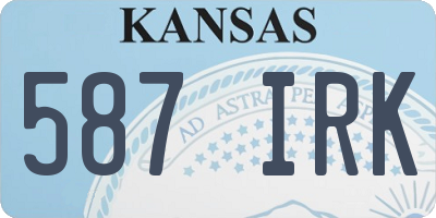 KS license plate 587IRK