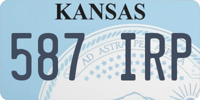 KS license plate 587IRP
