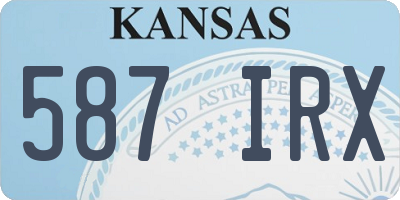 KS license plate 587IRX