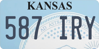 KS license plate 587IRY