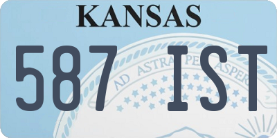 KS license plate 587IST