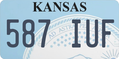 KS license plate 587IUF