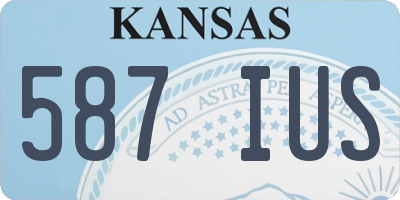 KS license plate 587IUS