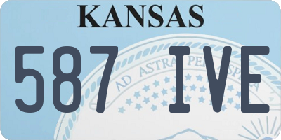 KS license plate 587IVE