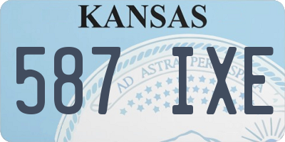 KS license plate 587IXE