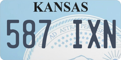 KS license plate 587IXN