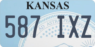 KS license plate 587IXZ