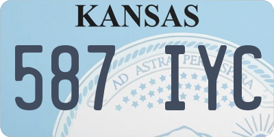 KS license plate 587IYC