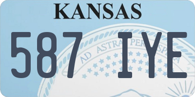 KS license plate 587IYE