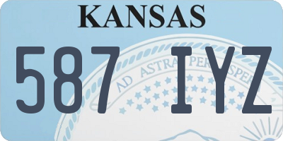 KS license plate 587IYZ