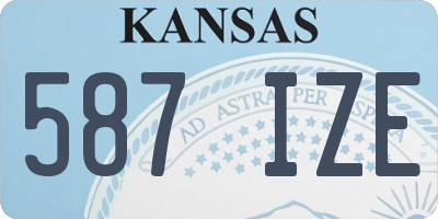 KS license plate 587IZE