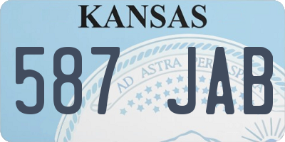 KS license plate 587JAB