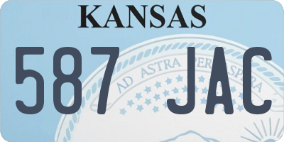 KS license plate 587JAC