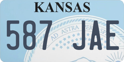 KS license plate 587JAE