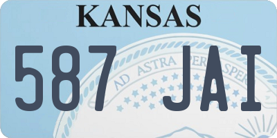 KS license plate 587JAI