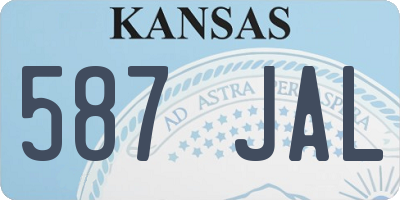 KS license plate 587JAL