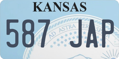 KS license plate 587JAP
