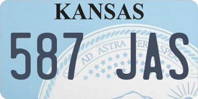 KS license plate 587JAS