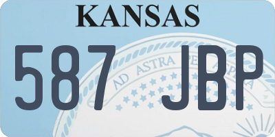 KS license plate 587JBP