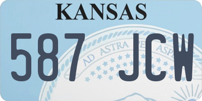 KS license plate 587JCW