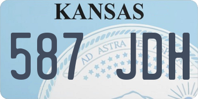 KS license plate 587JDH