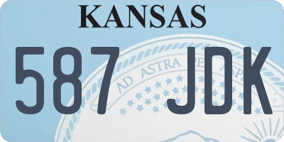 KS license plate 587JDK