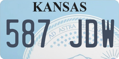 KS license plate 587JDW