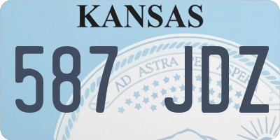 KS license plate 587JDZ