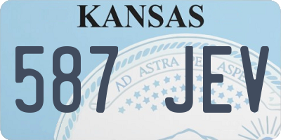 KS license plate 587JEV