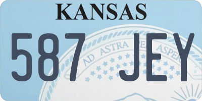 KS license plate 587JEY