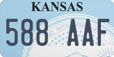 KS license plate 588AAF