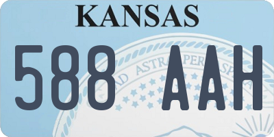 KS license plate 588AAH