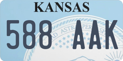 KS license plate 588AAK