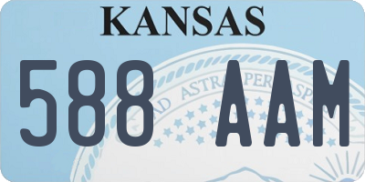 KS license plate 588AAM
