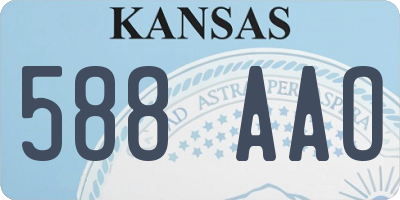 KS license plate 588AAO